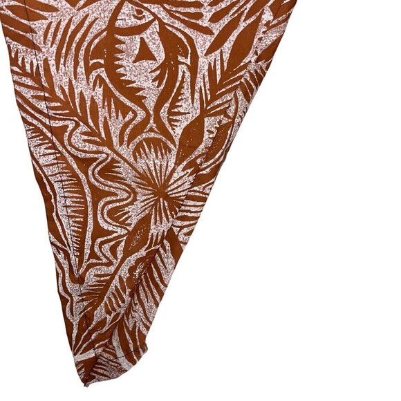 Vintage Womens Dress Size Large Brown Maxi Dramatic Sleeve Caftan Hawaiian - Picture 8 of 10